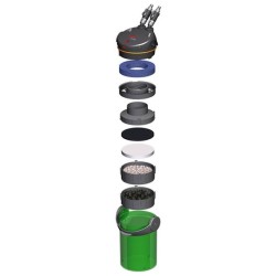 Filtre extérieur avec EHEIM masse filtrante MECH pro SUBSTRAT pro mousse ouate et coussin au charbon actif inférieur 200 l